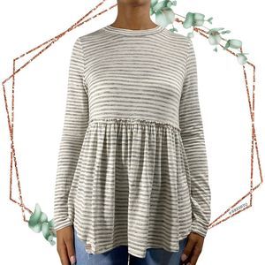 Altar'd state striped long sleeve babydoll top M